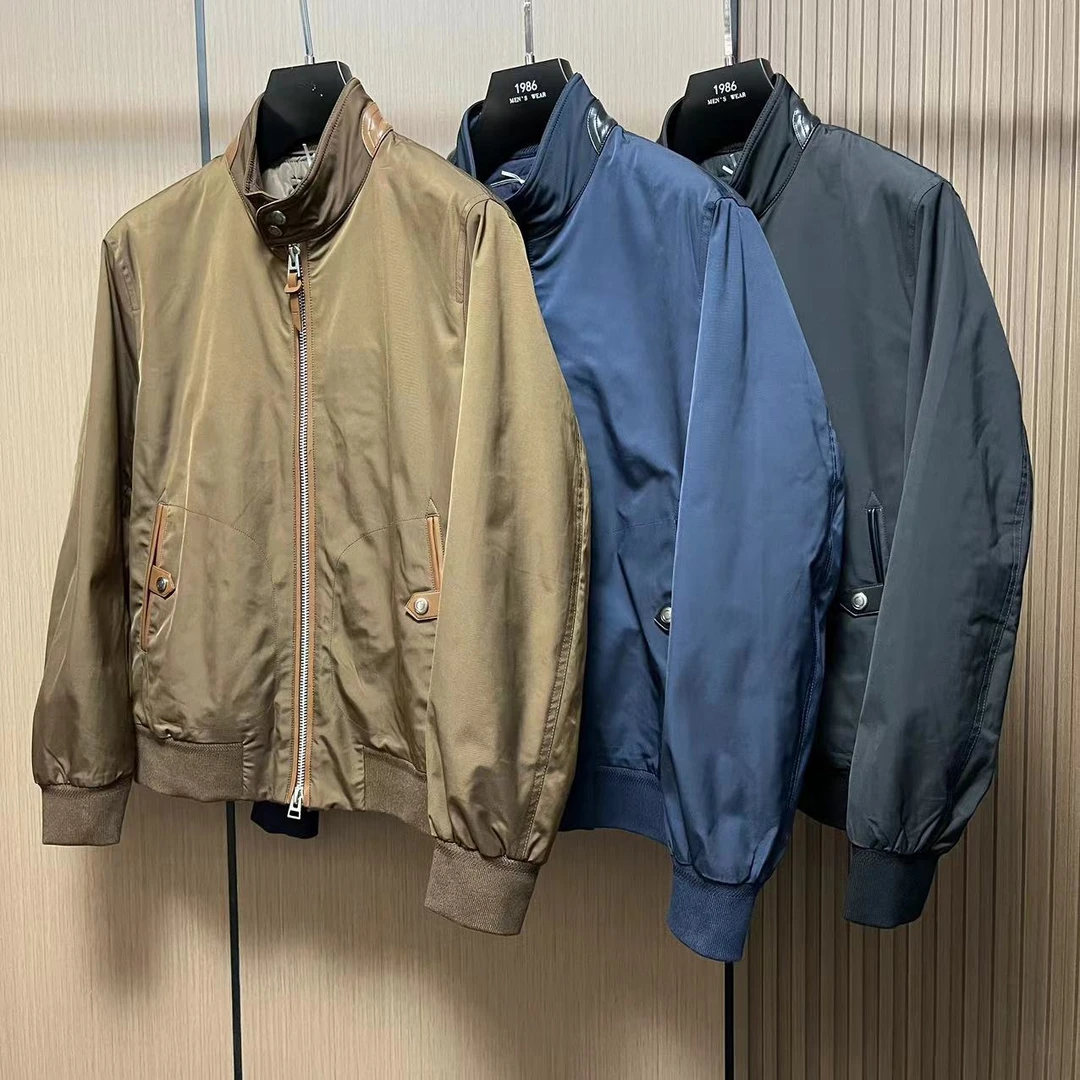 【TF】男士秋冬新款5163商务简约立领薄棉夹克短款