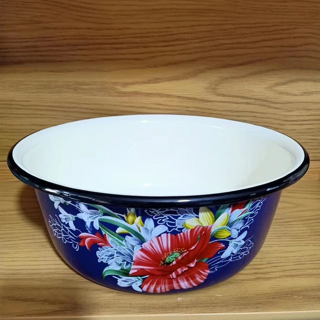 和面盆珐琅搪瓷揉面盆加深洗菜盆多用途大盆家大容量发面盆耐高温
