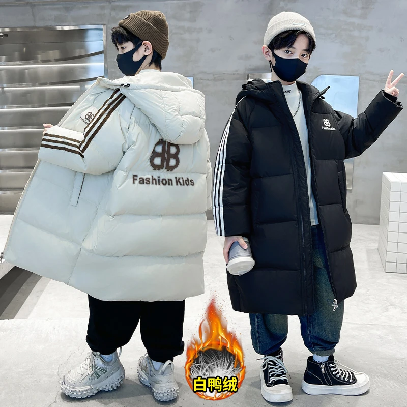 波司登男童羽绒服中长款过膝冬季2023新款儿童洋气冬装中大童男孩
