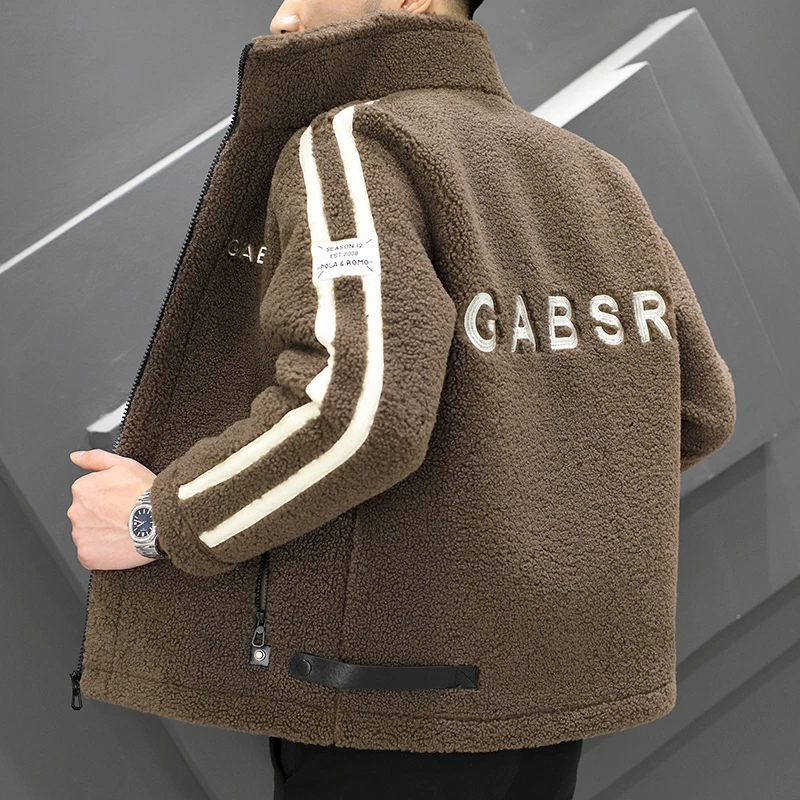 【高端定制】颗粒绒外套男加肥加大码抓绒衣保暖连帽宽松内里麂皮绒