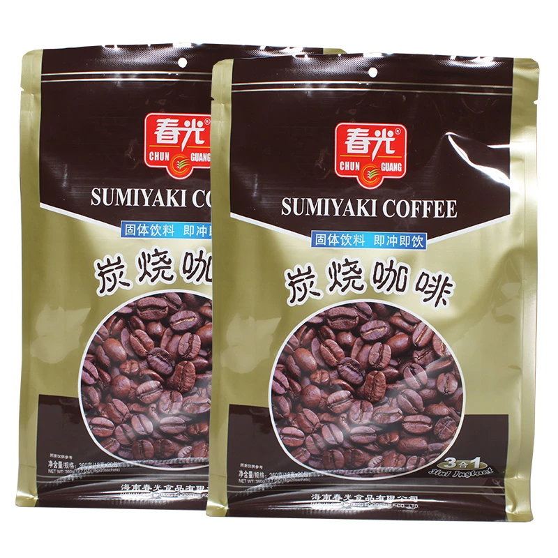 海南特产 春光炭烧咖啡360克袋装 3合1 碳香味 速溶咖啡粉休闲