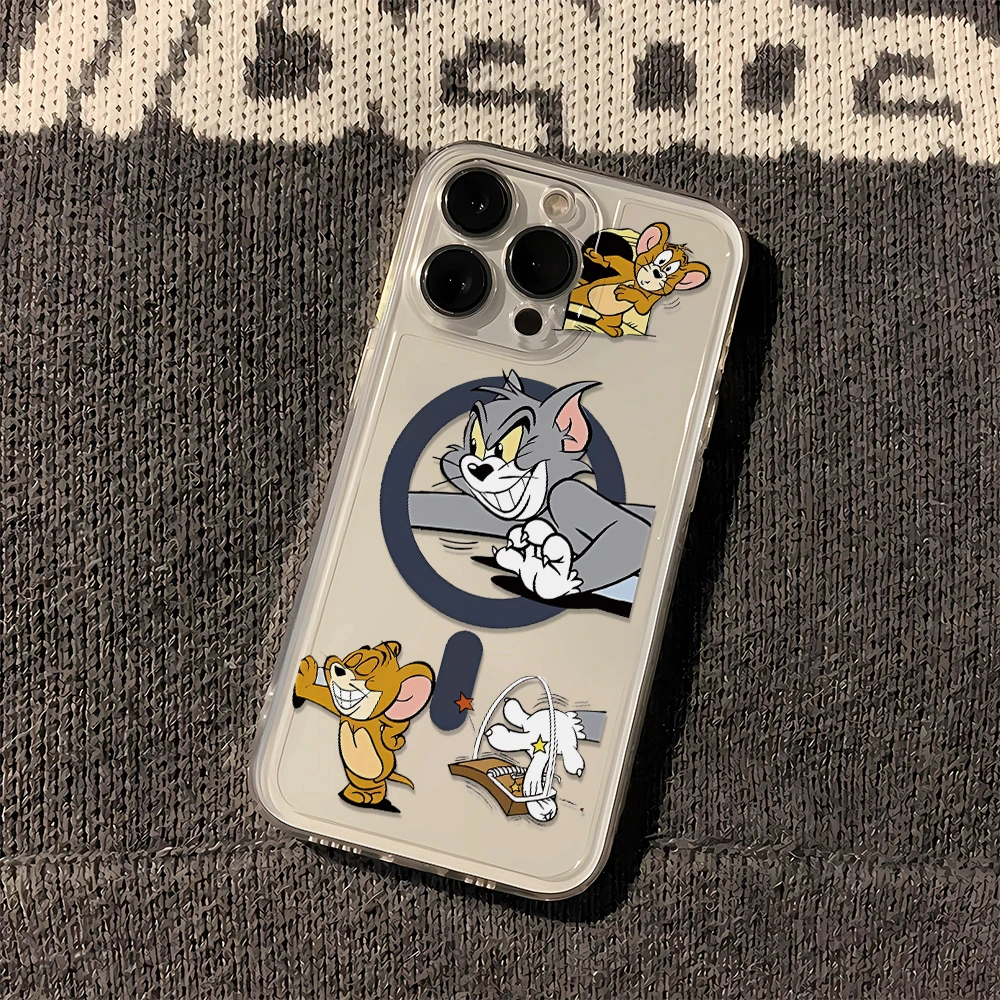 猫抓老鼠苹果小米oppo三星vivo华为一加透明壳iPhone15手机壳全包
