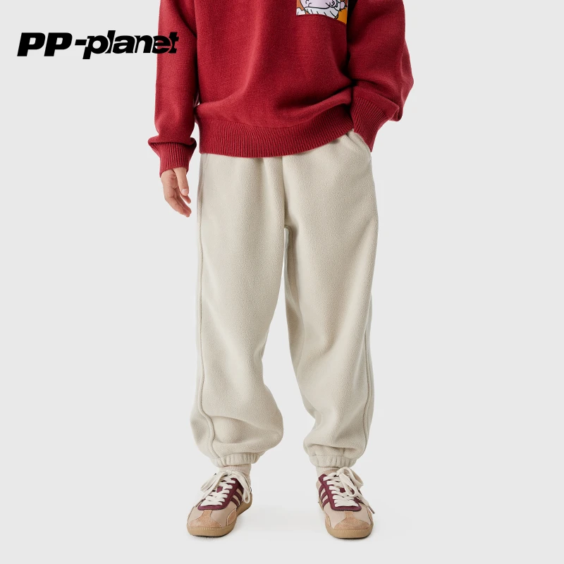 PP星球儿童双面奥利绒保暖卫裤秋冬新款男童中大童百搭运动裤