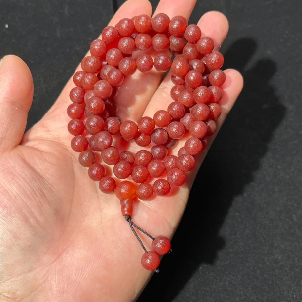 做旧老玛瑙108佛珠手串卡8mm左右文玩配串福利配饰藏传文玩多样性