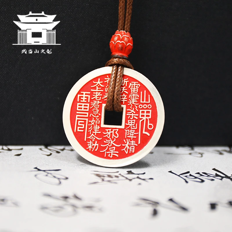 吊坠足银布艺 山贵花钱项链挂坠手工挂件银制精美银制品双面刻字
