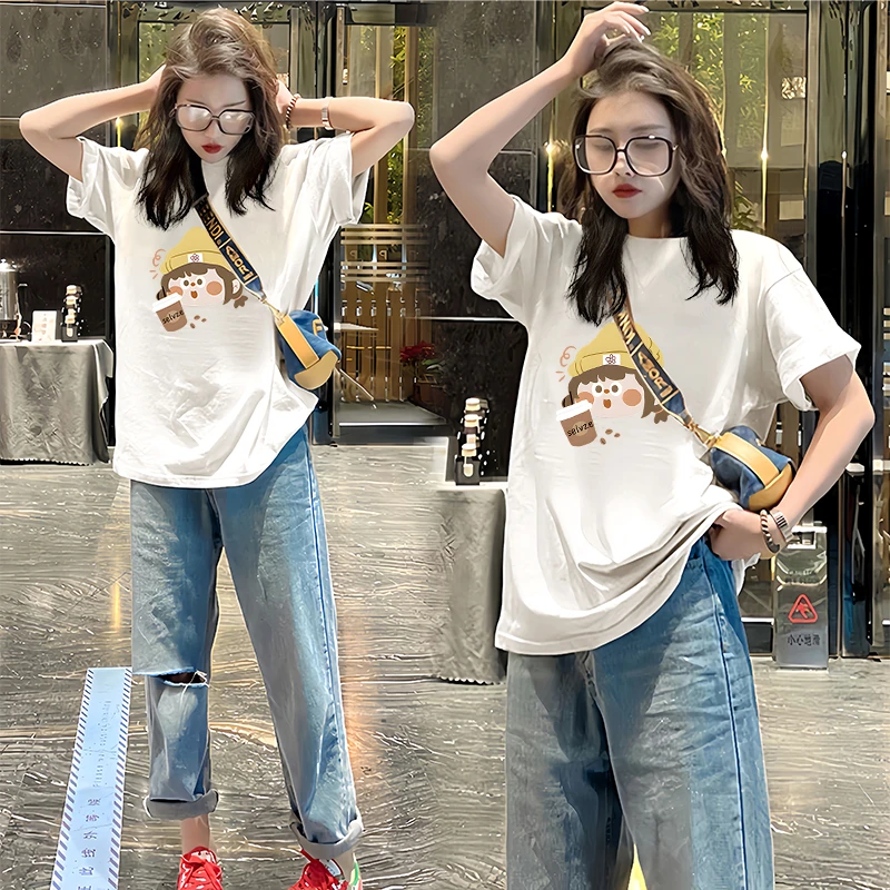 女装夏季韩版新款减龄洋气宽松休闲体恤衫大码显瘦时尚短袖t恤女