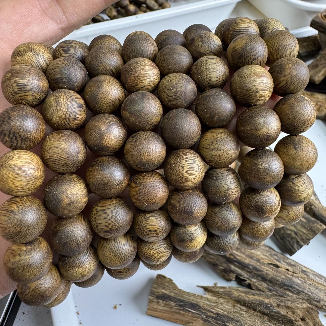 奇楠沉香单圈手串1.2圆珠18颗珠子正宗绿奇楠沉香12克＋多样性发一