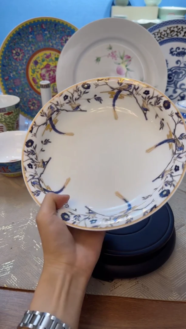 【闪购商品】瓷1个瑞福翔鹤8寸月光汤盘
