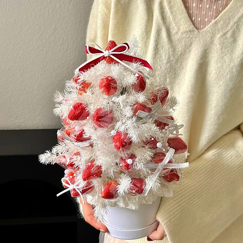 创意diy手工草莓抱抱花材料圣诞节草莓塔生日礼物送闺蜜女友浪漫