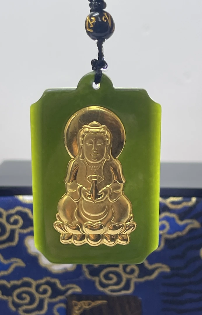 Z067-精美大气和田玉观音吊坠-赠礼盒【KXY2-WW】【WD-LY】