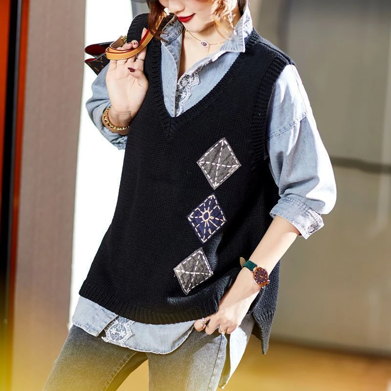 衣品乐品牌正品韩版宽松新款女装牛仔衬衫秋胖妹妹mm女装A1656