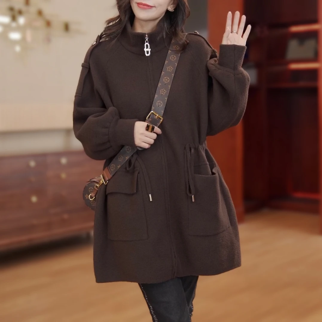 【猫猫定制】衣品乐微胖大码宽松抽绳立领秋冬厚外套女百搭MA9613