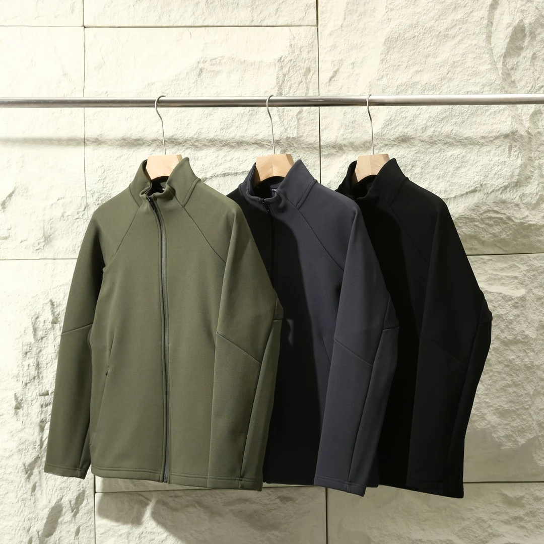 冬季男士科技方格暖绒抓绒夹克 户外运动休闲功能性保暖立领外套