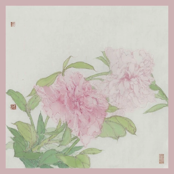 牡丹花巾-脱落群类  原创高端设计款春夏百搭花巾