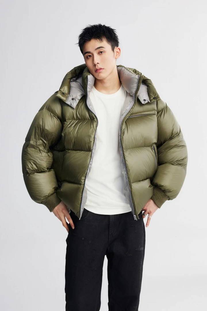 【BUFAN潮品】轻奢休闲加厚连帽情侣面包羽绒服「高品质346克高充绒」