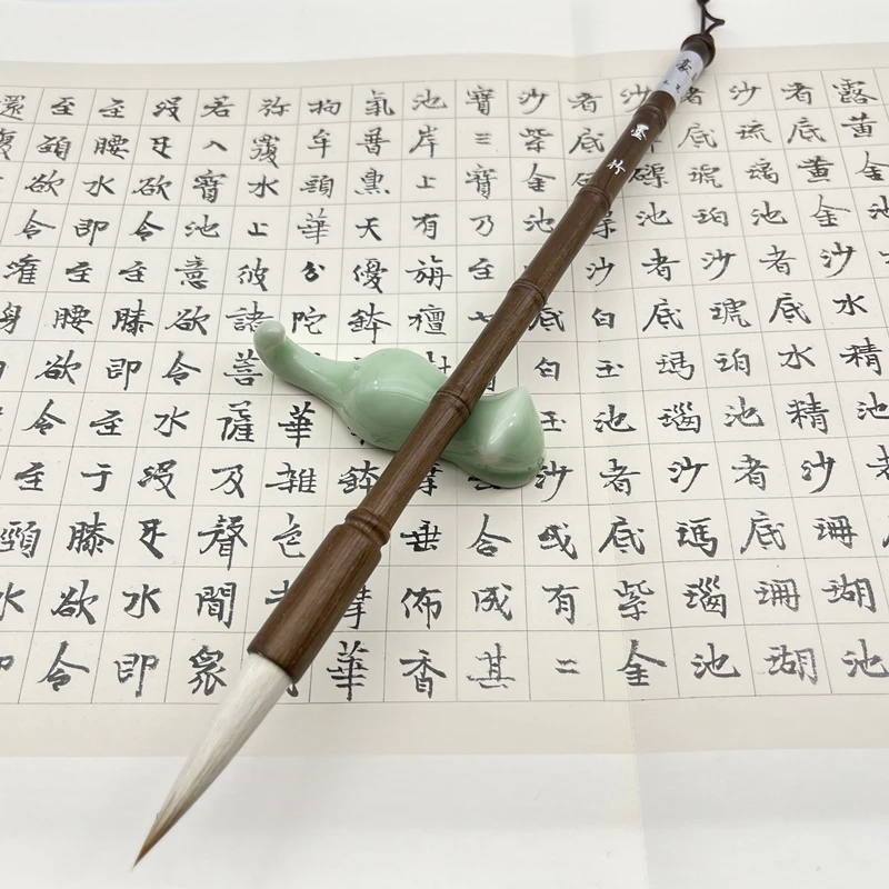 【周豪轩笔庄】墨竹 出锋4.5cm口径1.0狼羊兼毫欧楷行书毛笔