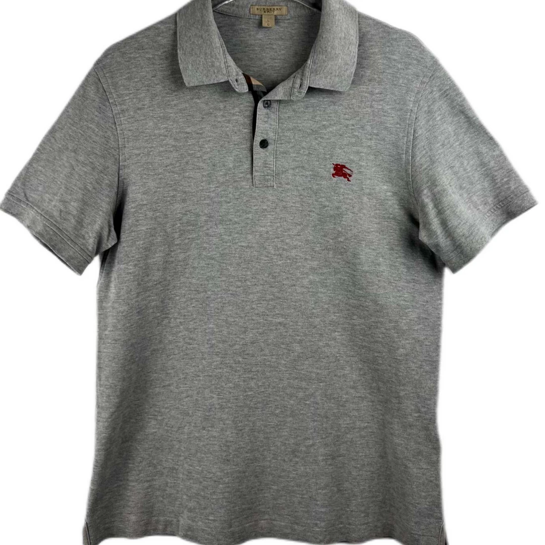 99新 8187563 Burberry博柏利 刺绣翻领男款夏季Polo衫浅灰色 L码
