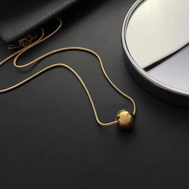 钛钢项链 新年有球必应高保色钛钢设计感小众简约风百搭蛇骨项链