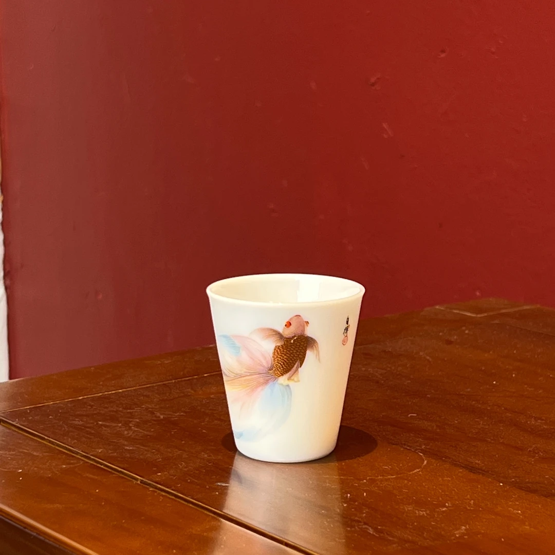 黄旭东 悠然自得冰凝玉瓷主人杯陶瓷茶杯家用功夫茶具精美礼盒装