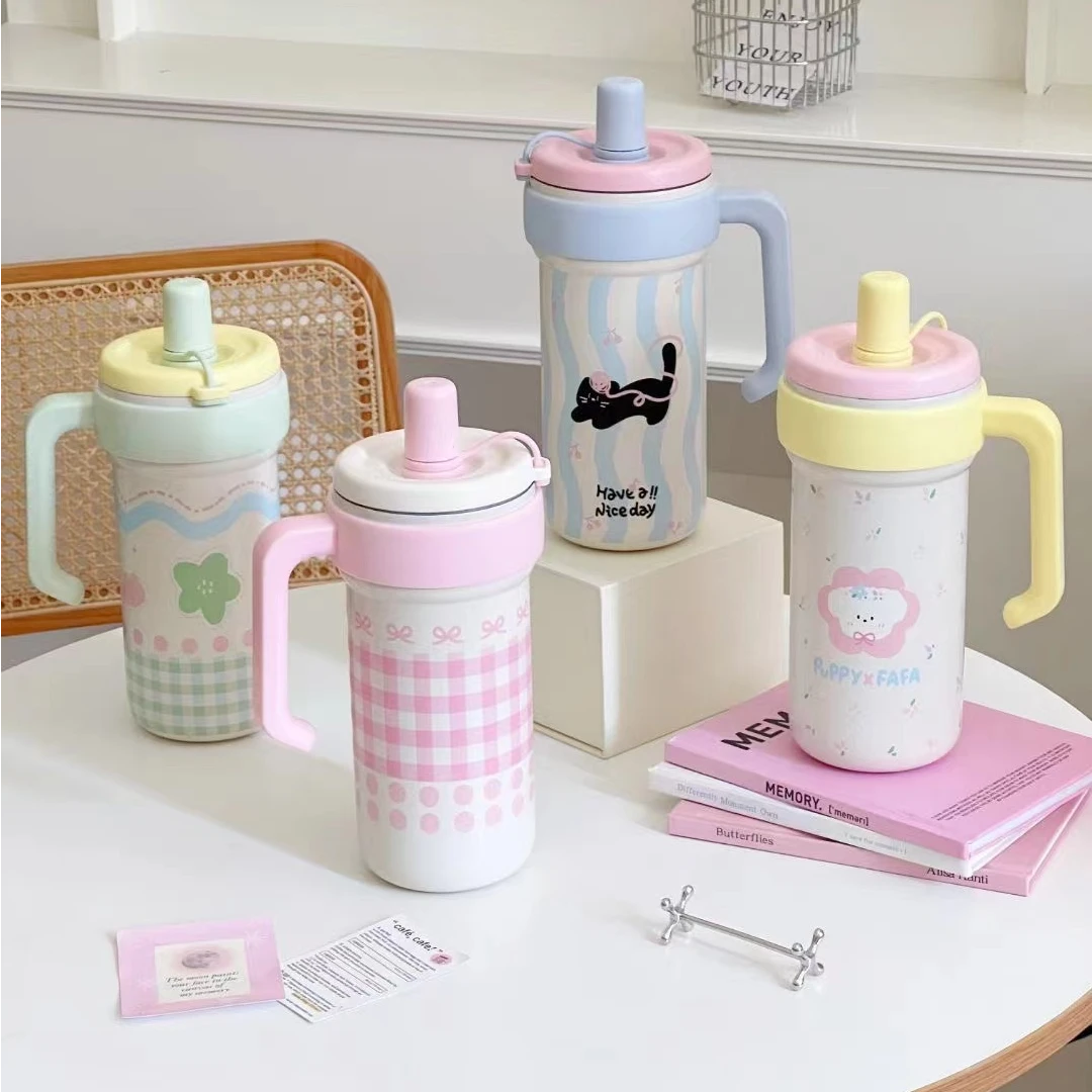 巨无霸吸管保温保冷杯女生高颜值冰霸杯办公室大容量可爱学生水杯