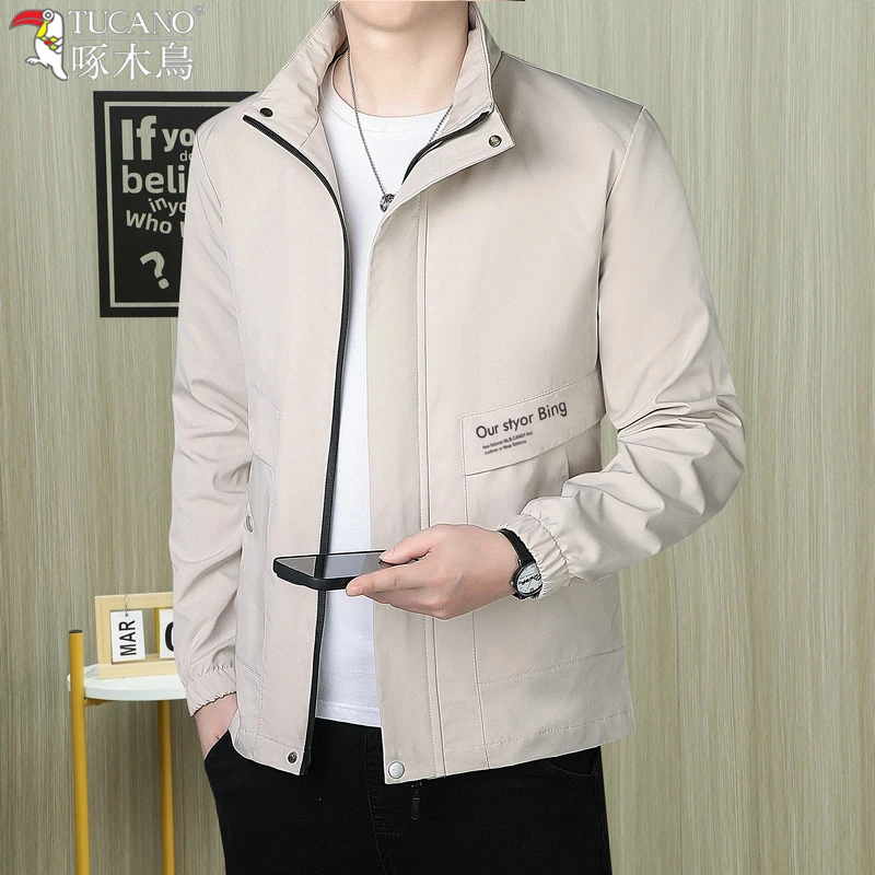 啄木鳥夹克男装2025春秋季新款潮百搭外穿立领冲锋衣男士休闲外套
