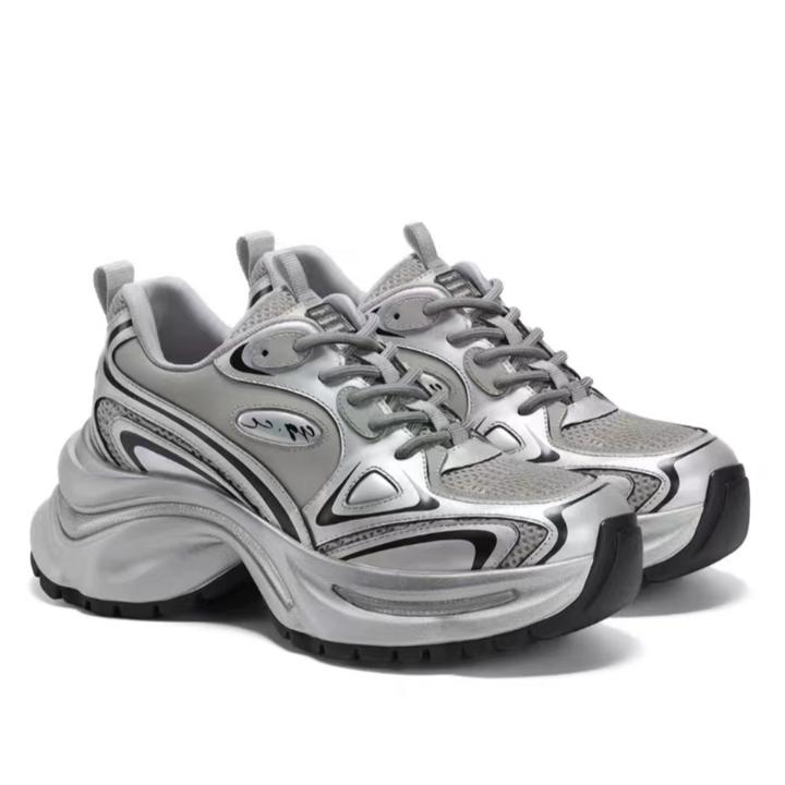 （银河）2024秋季新款厚底增高跑步鞋透气ins休闲运动鞋