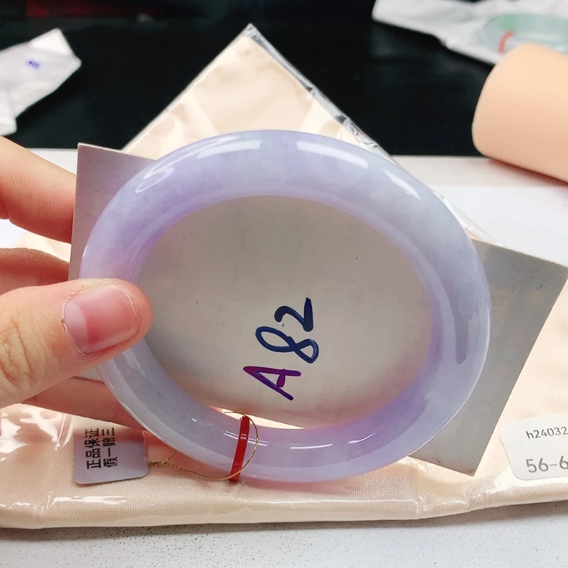 【闪购商品】翡翠手镯(圆镯)未镶嵌缅甸天然a货手镯56