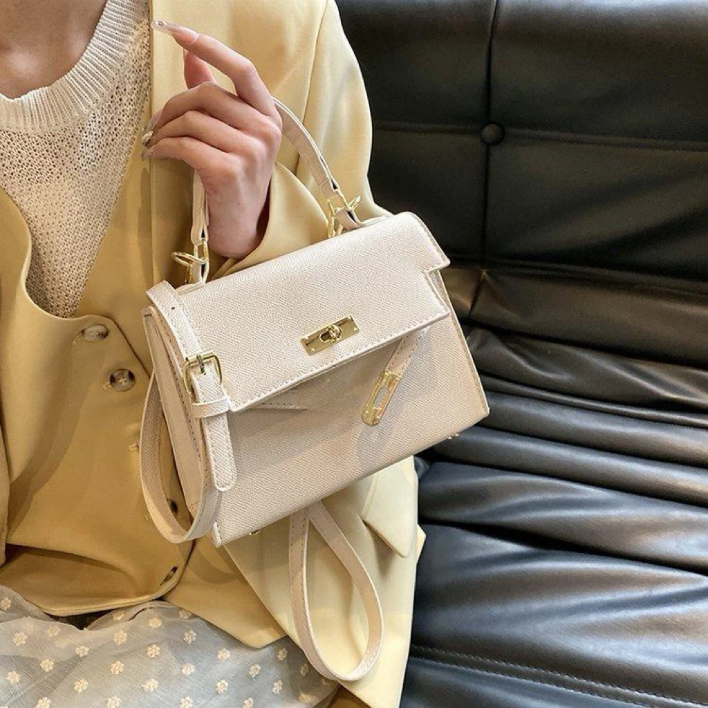 高级感百搭时尚手提小包包女凯莉包复古斜挎包爆款小方包8036