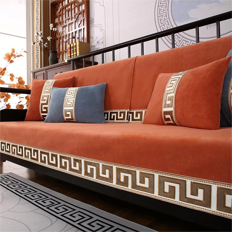 新中式沙发垫四季通用沙发套高档防滑沙发套沙发巾定制