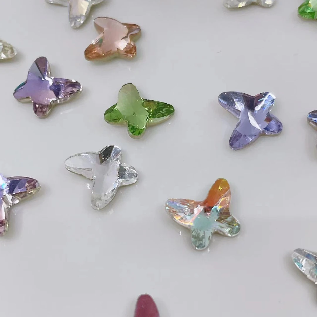 【高品平底倒边蝴蝶8*9mm】高品尖底美甲指尖DIY指甲饰品混 GX-27