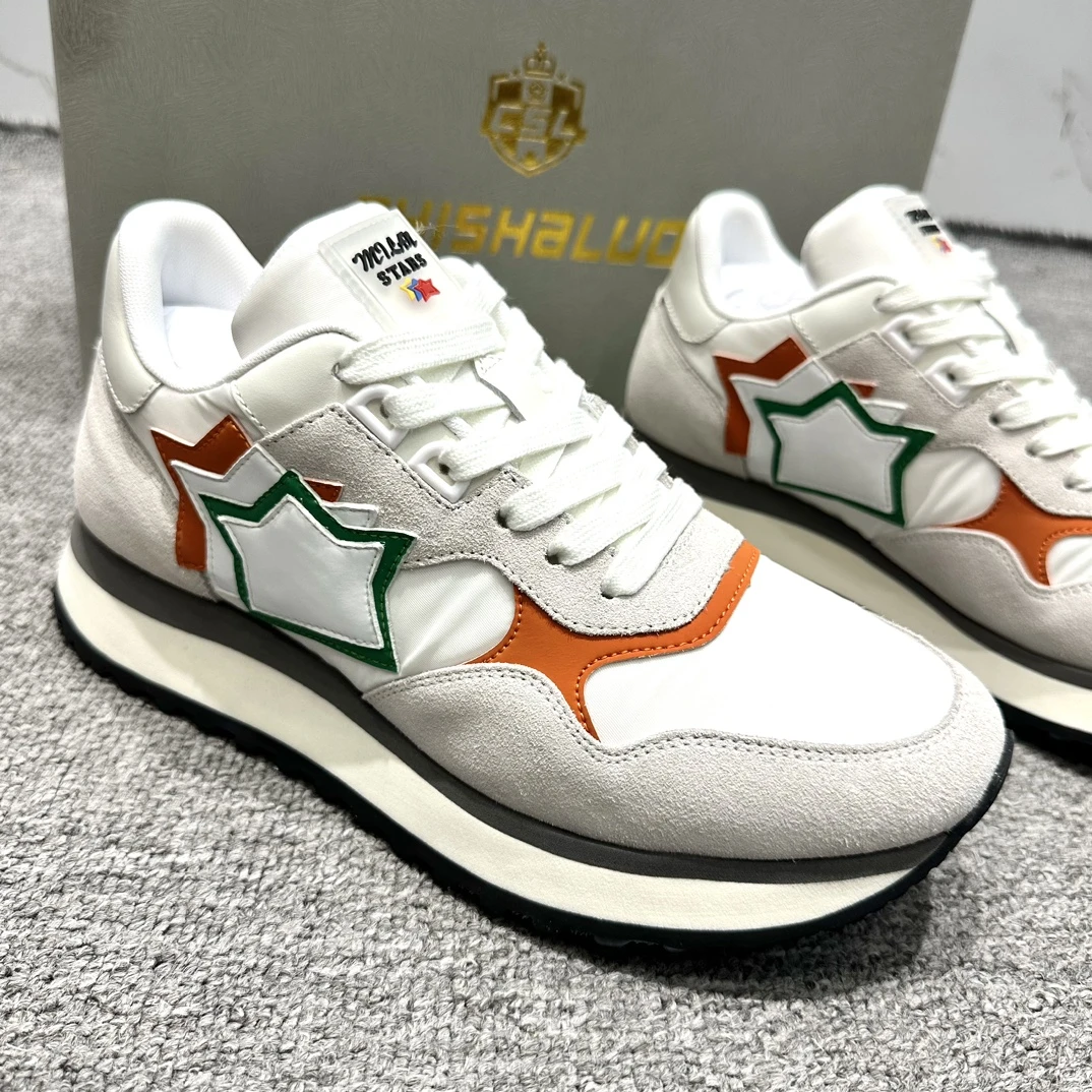 【木木米米鞋子】新款男士时尚真皮休闲鞋星星百搭鞋子跑步潮鞋8012