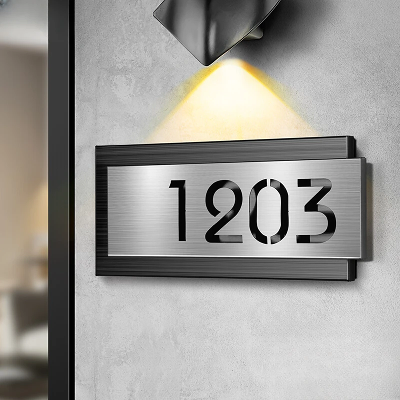 门牌号牌新款高档大气家用定制不锈钢抖音最火的入户门牌轻奢入户