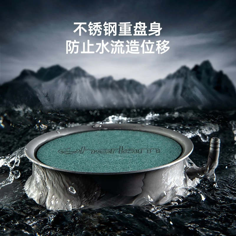 彻朗纳米气盘鱼缸雾化气泡石氧气盘龙鱼缸超静音增氧泵配件细化器