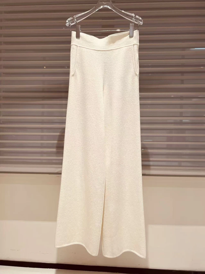 秋季名媛高定纯色宽松阔腿裤直筒裤百搭时尚长裤小香风显瘦网红