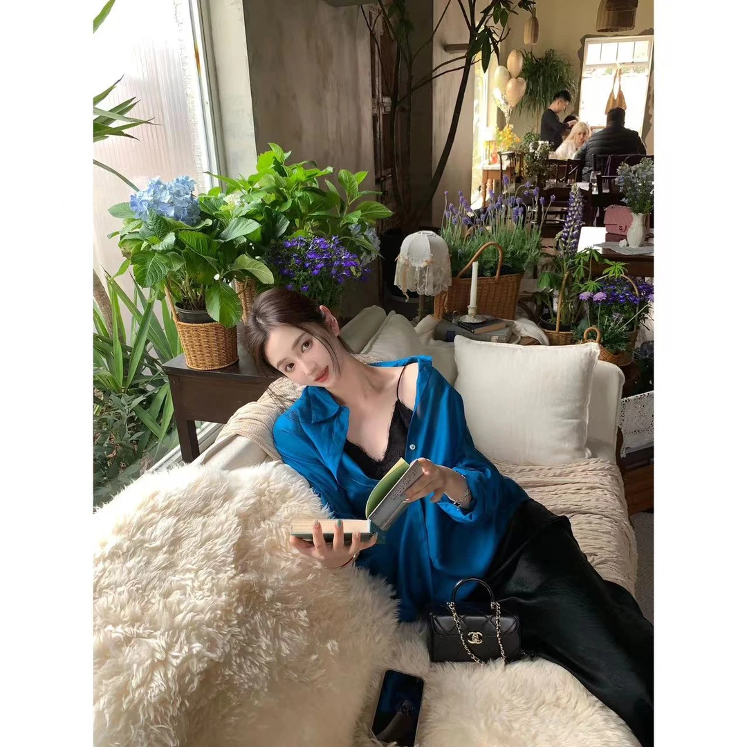 JING 【仲夏夜】2024夏季高级感气质休闲小众韩版宽松薄款显瘦衬衫