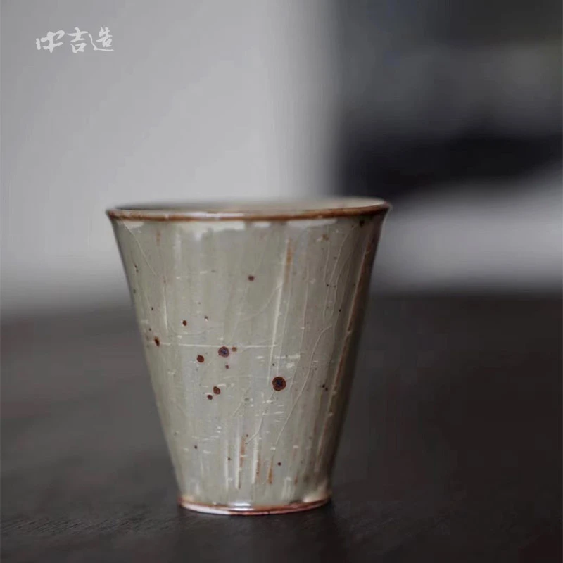 中吉造 清溪碧影马蹄品茗杯 茶道用具客杯品茗杯