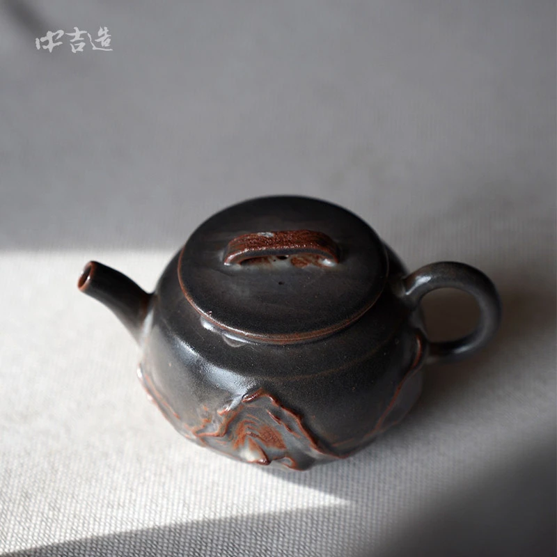 中吉造 莫兰迪有山急须壶 陶瓷茶壶功夫泡茶具