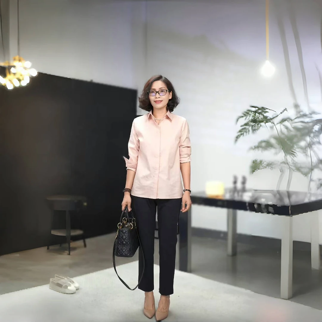 （莱赛尔麻混纺）时尚休闲纯色衬衣夏季气质长袖衬衫春夏春季上衣