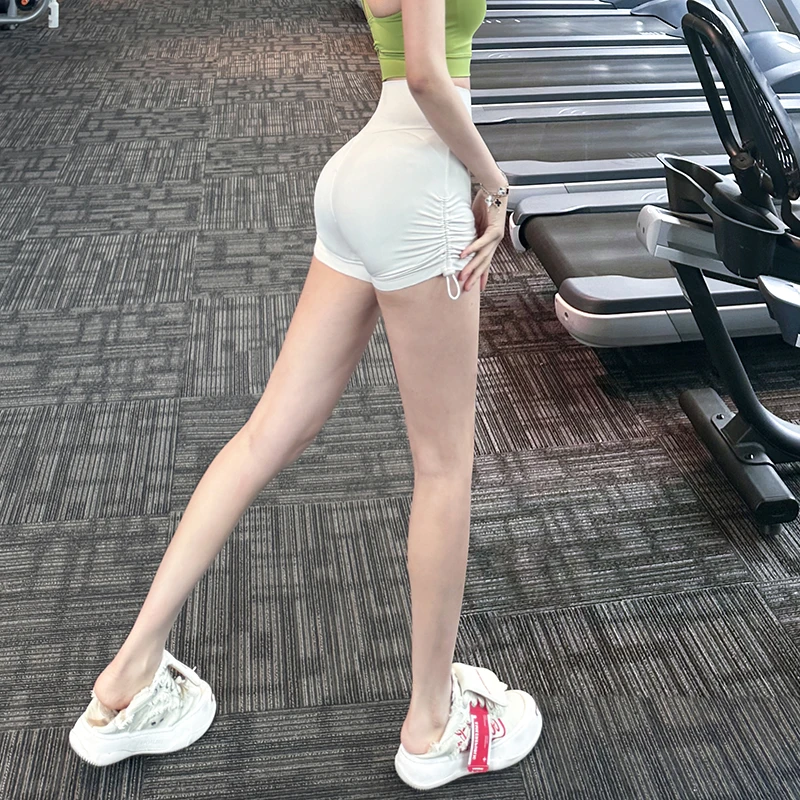 【明君专属】岚纹抽绳蜜桃臀健身短裤三分裤欧美高弹提臀热裤夏季