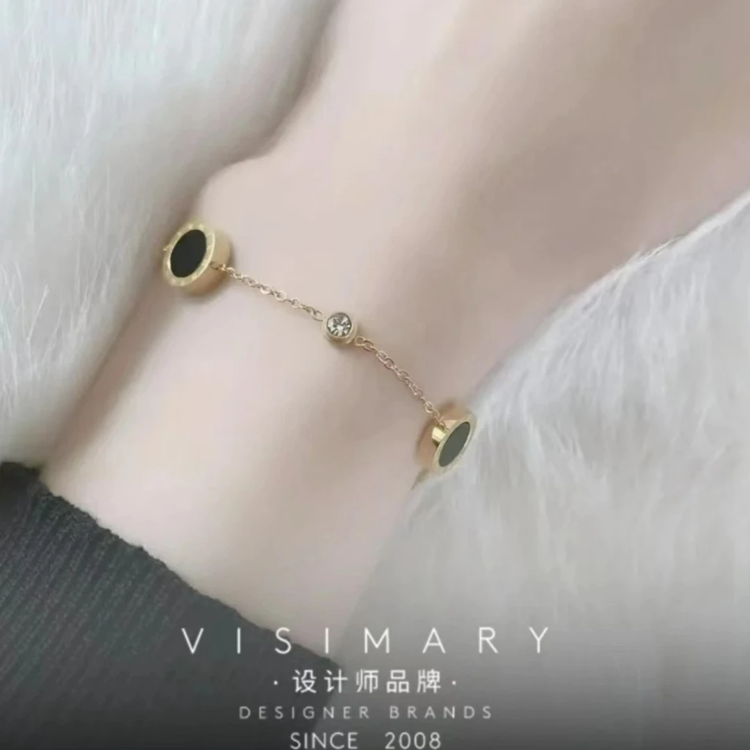 花迹黑白双层手链女轻奢气质简约手镯小众情侣