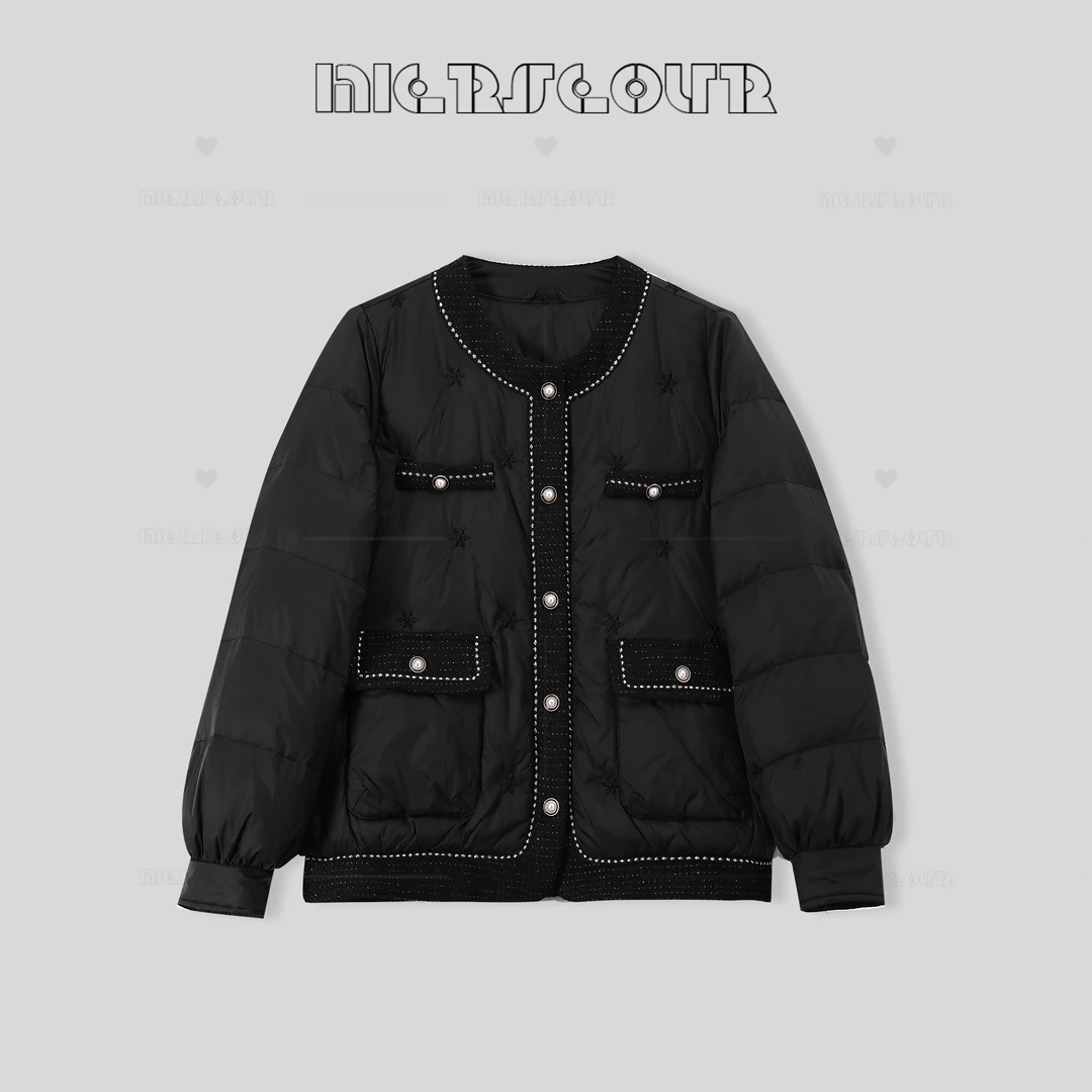 2024冬季新款小香风圆领气质羽绒外套8863566