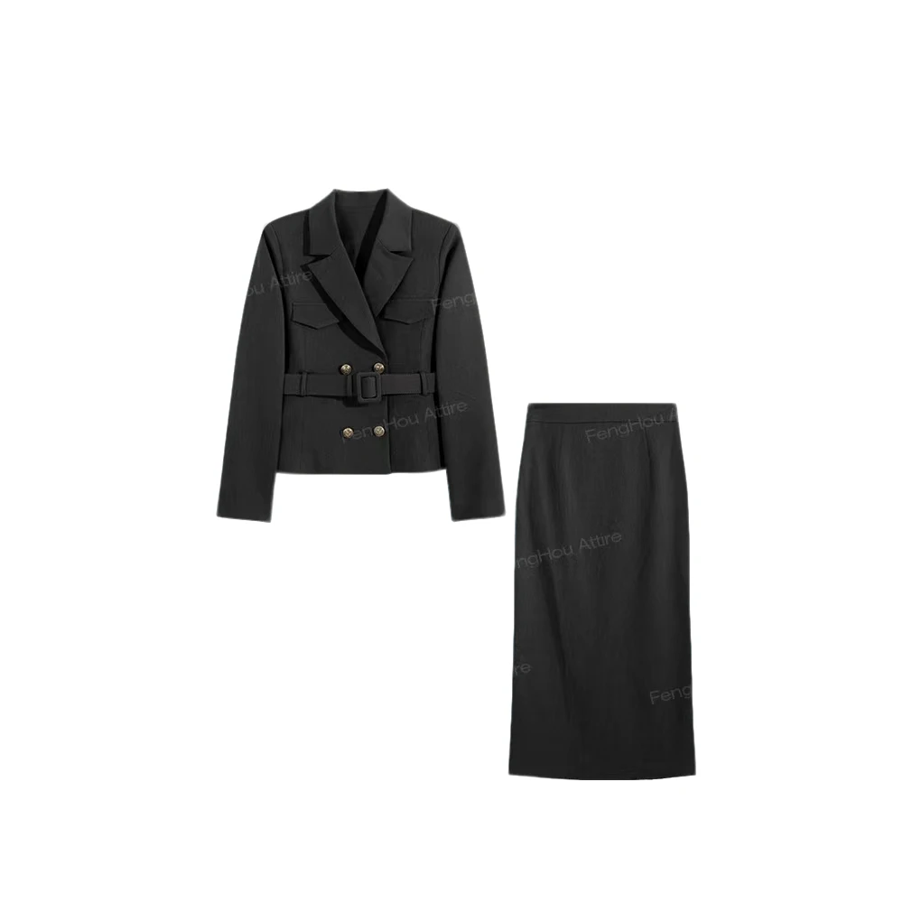 2024秋季新款美拉德复古休闲半身裙套装8833002