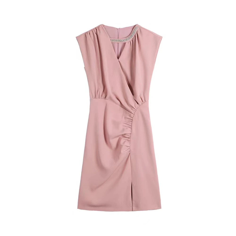 夏季新款重工烫钻不规则连衣裙831121