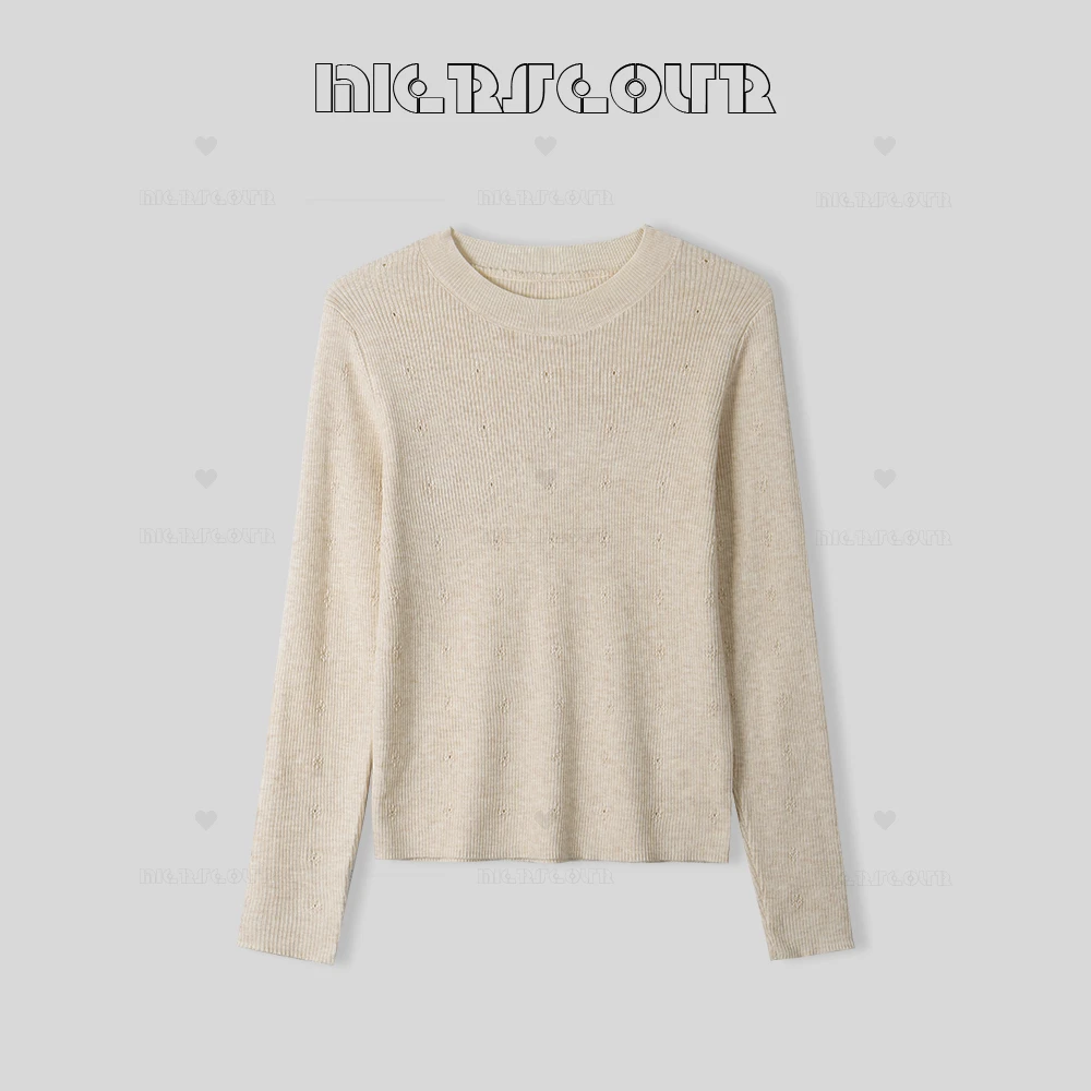 冬季新款简约百搭款显瘦针织上衣5175