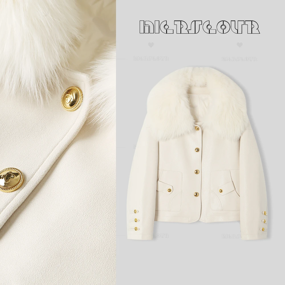 【奢华瑰梦】冬季高级感狐狸大毛领羽绒外套8306