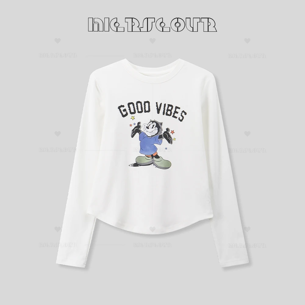 2024秋季新款时尚卡通印花休闲T恤上衣39047