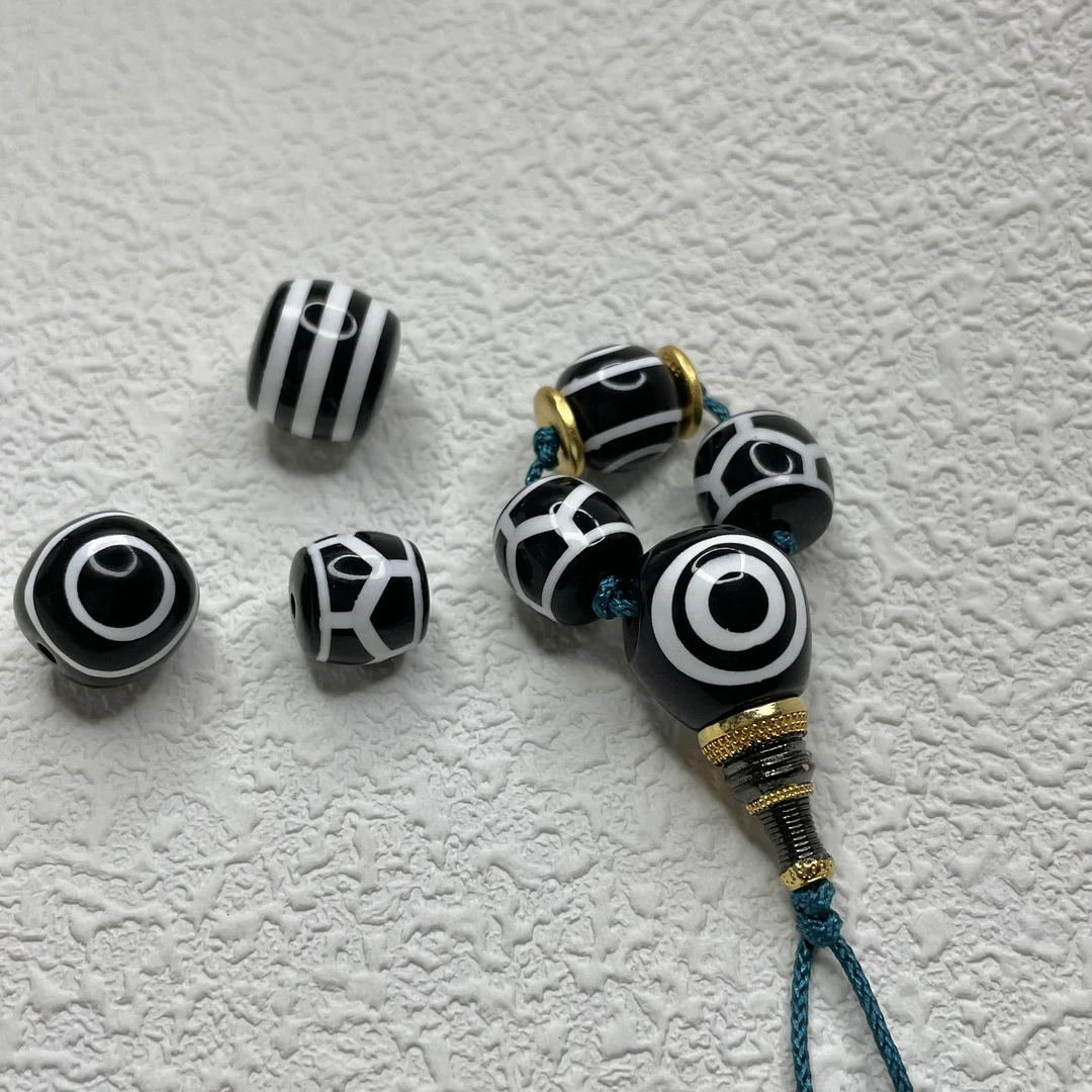 多款珠改老型三通鬼眼三线三通黑白咬色扎实百搭文玩配饰珠宝首饰