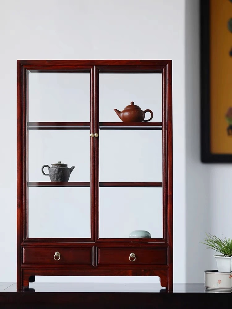 非洲小叶紫檀博古架木中式多宝阁茶壶架摆件桌面置物架红木收纳架