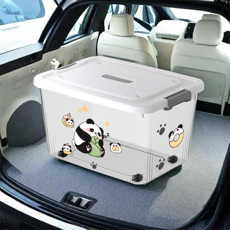 车载收纳箱家用手提玩具透明储物箱塑料零食收纳盒工具杂物整理箱