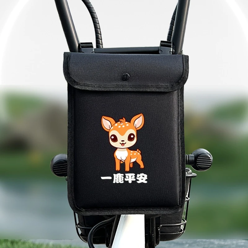 电动车挂包前置时尚防水皮卡丘骑行平安卡通单肩包储物包夏季保护